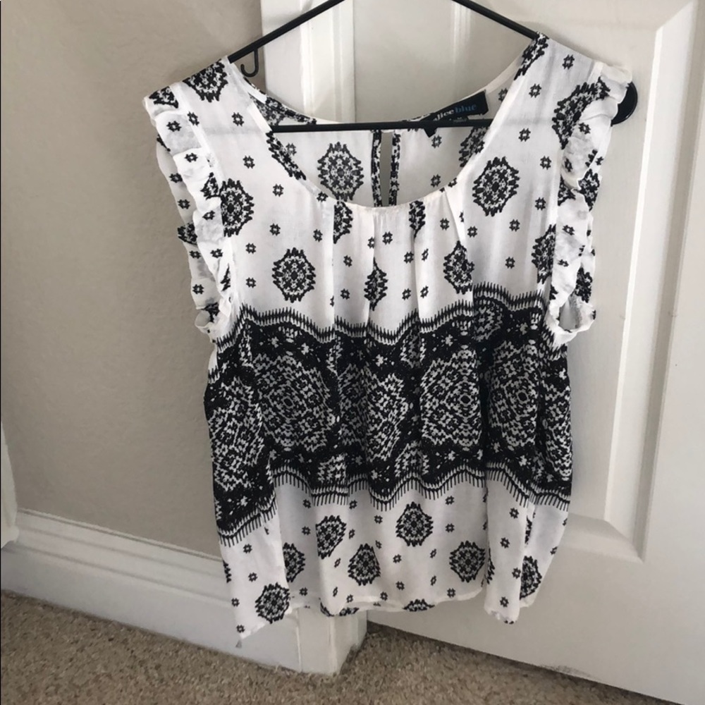 Alice Blue Patterned Blouse